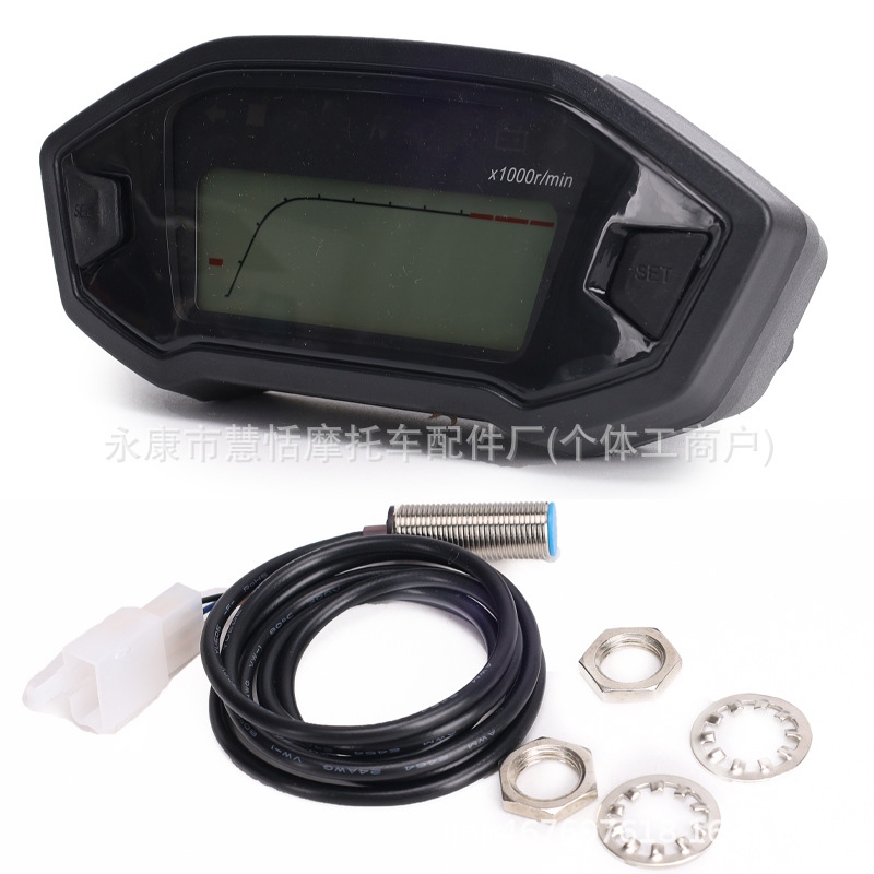 7-Color Adjustable Universal Motorcycle Lcd Digital 1000Rpm Speedometer Backlight Motor Vehicle 2-4 Cylinder Odometer