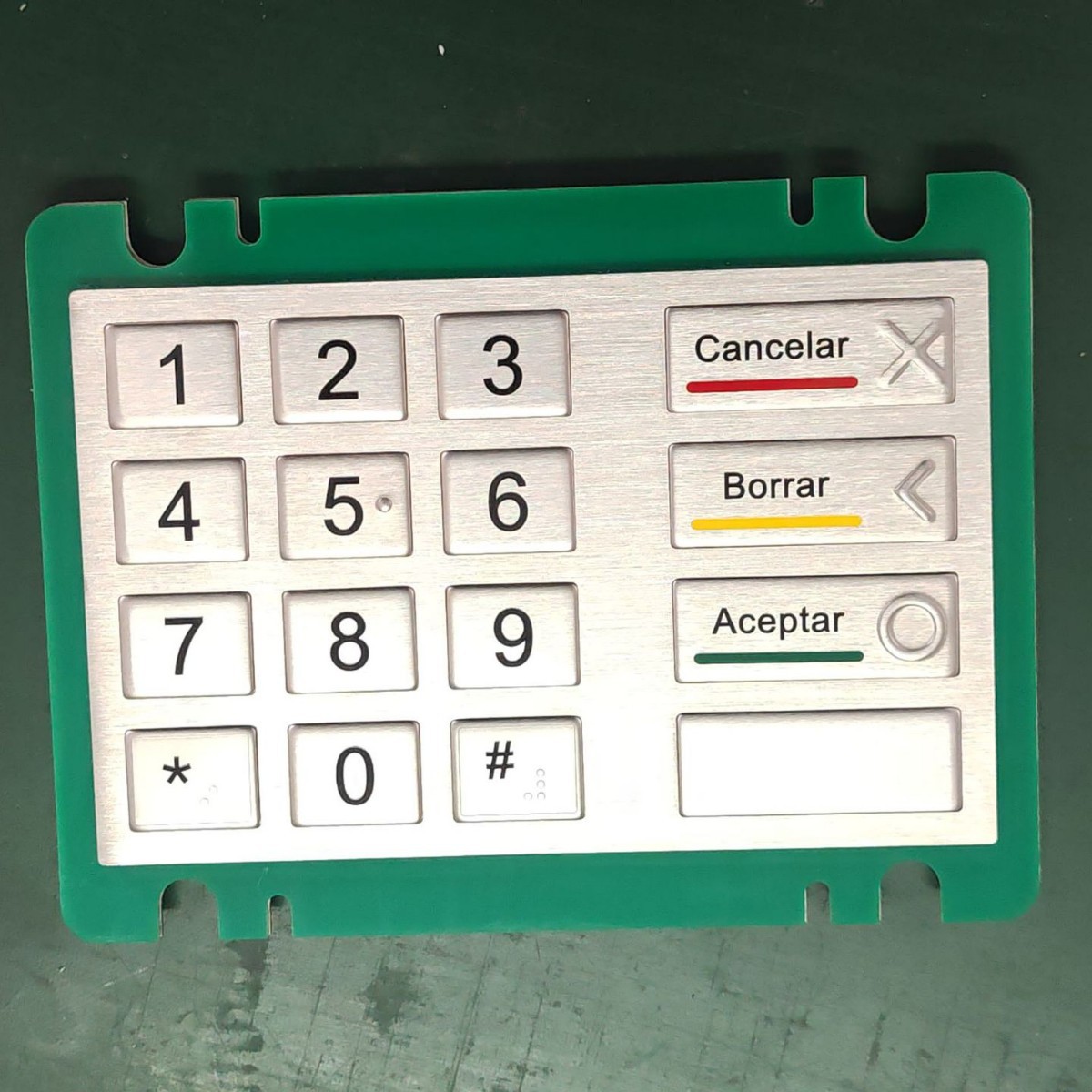 16 Keys Industrial Digital Metal Anti-Corrosion Dustproof 304 Stainless Steel USB Keyboard with Braille