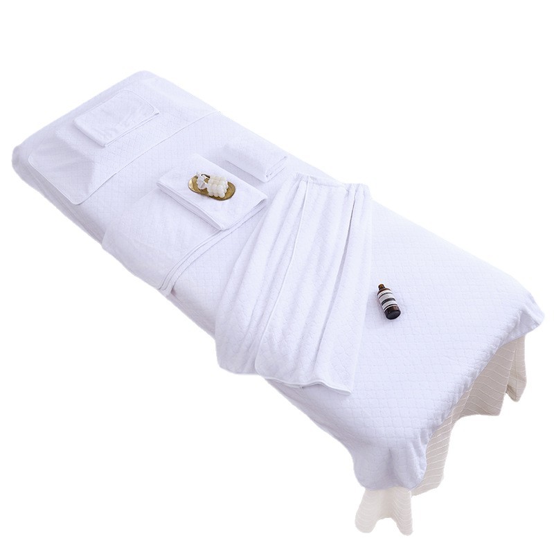 Beauty Salon Special Towel Bubble Velvet Bath Skirt Skin Management Turban Hole Bed Towel Custom Logo Bath Towel