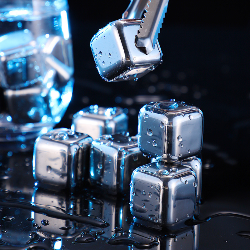 316 Stainless Steel Ice Cubes for Household Red Wine Drinks Quick-Frozen Ice Cubes Whiskey Wine Set Recyclable Metal Ice Wine Stones