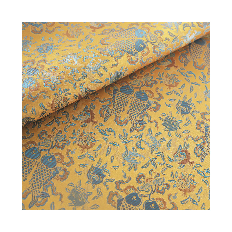"FS032 Pisces Flower" Song Brocade Jacquard Satin Fabric Vest Cheongsam Jacket National Style Clothing Fabric