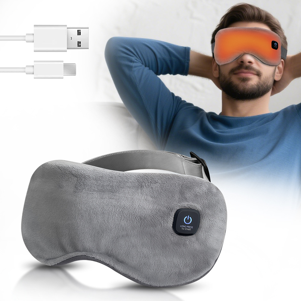 Cross-Border Popular Electric Heating Blackout Sleep Eye Mask Portable Travel Graphene Heating Removable Hot Compress Eye Protection Eye Mask