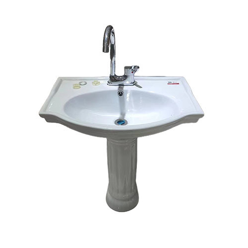 Wholesale Pedestal Basin Ceramic Household Washbasin Small Apartment Bathroom Floor-Standing Balcony Deep Wash Guangdong Chaozhou