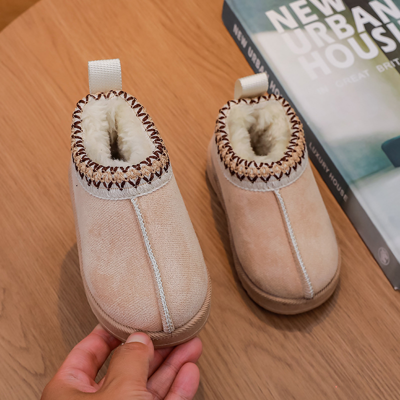 2025 Autumn and Winter New Eco-Friendly Fleece-Lined Thickened Children's Snow Boots Baby Cotton Boots Boys and Girls Short Boots Cross-Border Trade