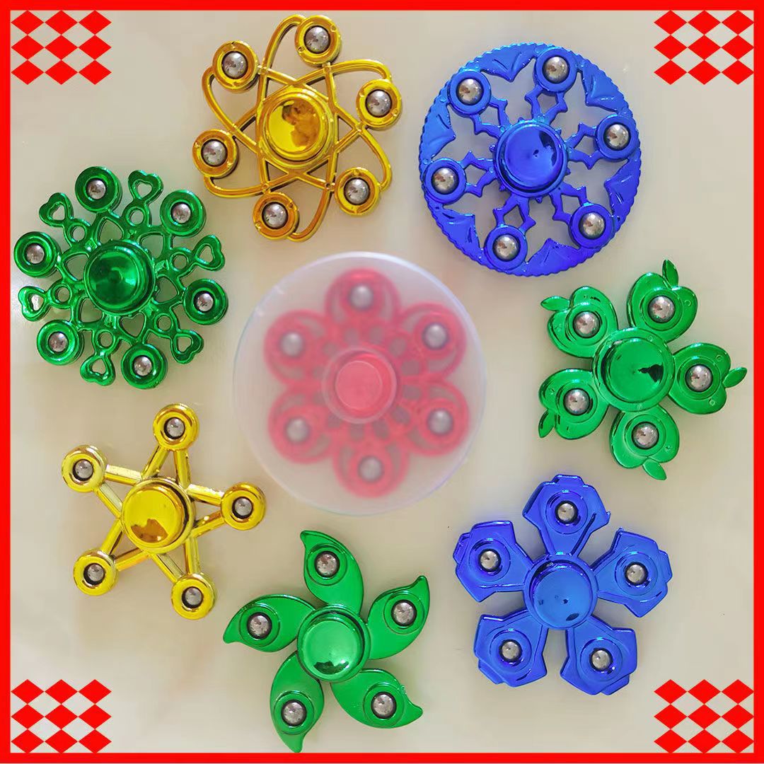 Factory direct supply electroplating colorful finger gyro steel ball gyro fingertip gyro children's palm toys stall toys