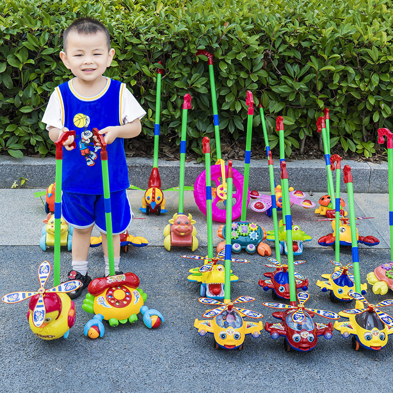 Игрушка для обучения ходьбе для малышей, ручной самолет, игрушка для толкания и тянущая милый утенок, уличный киоск, игрушка для мальчиков