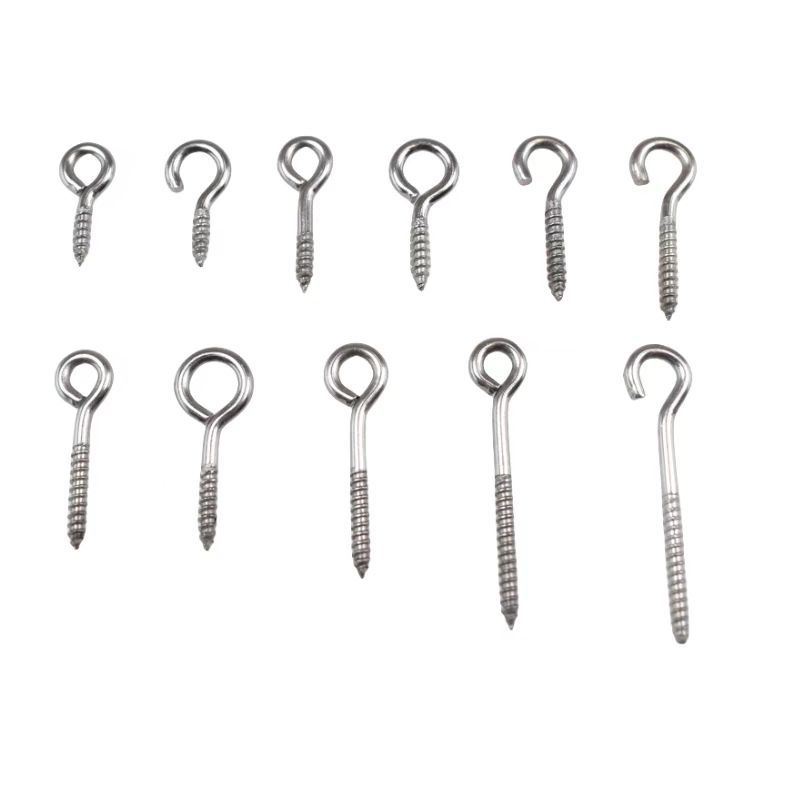 304 stainless steel self-tapping sheep's eye nail claw ring lengthened sheep's eye fishing rod hanging rice material with ring screw
