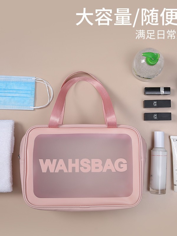 Pu Transparent Cosmetic Bag Large Capacity High Appearance Portable Waterproof Cosmetic Storage Bag Toiletry Bag Wholesale