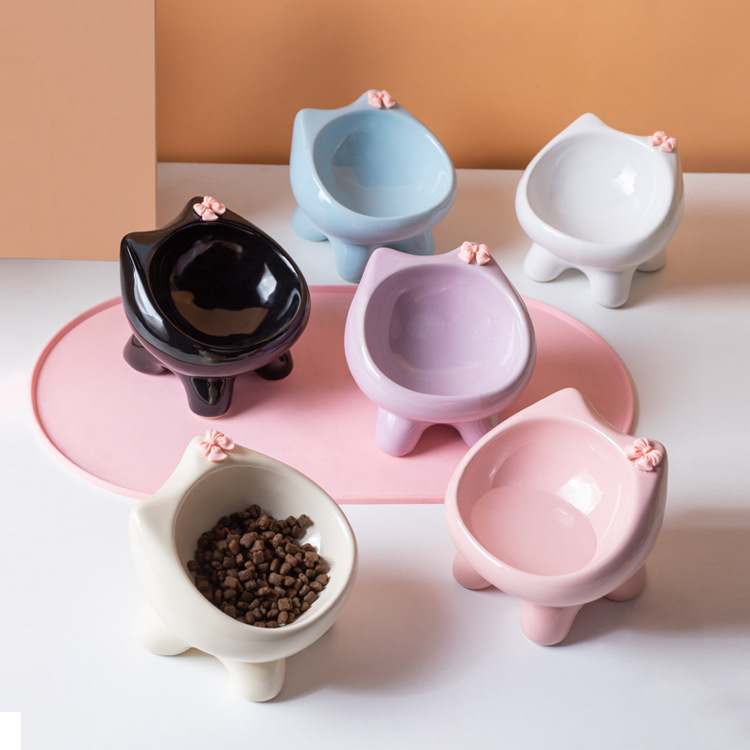Super Cute Cat Bowl Ceramic Cat Bowl Dog Bowl Cat Rice Bowl Cat Eating Bowl Cat Food Bowl Cat Basin Pet Supplies