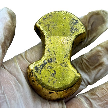 Antique-Style Pure Copper Gilt Five Emperors Treasure Character Ingot Gold Bar Gold Cake Gold Ingot Crafts Ornament