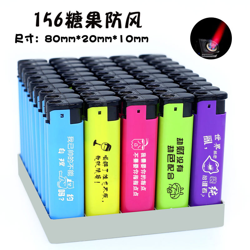 Wholesale disposable lighter custom-made printing advertising logo metal lighter lettering creative grinding wheel