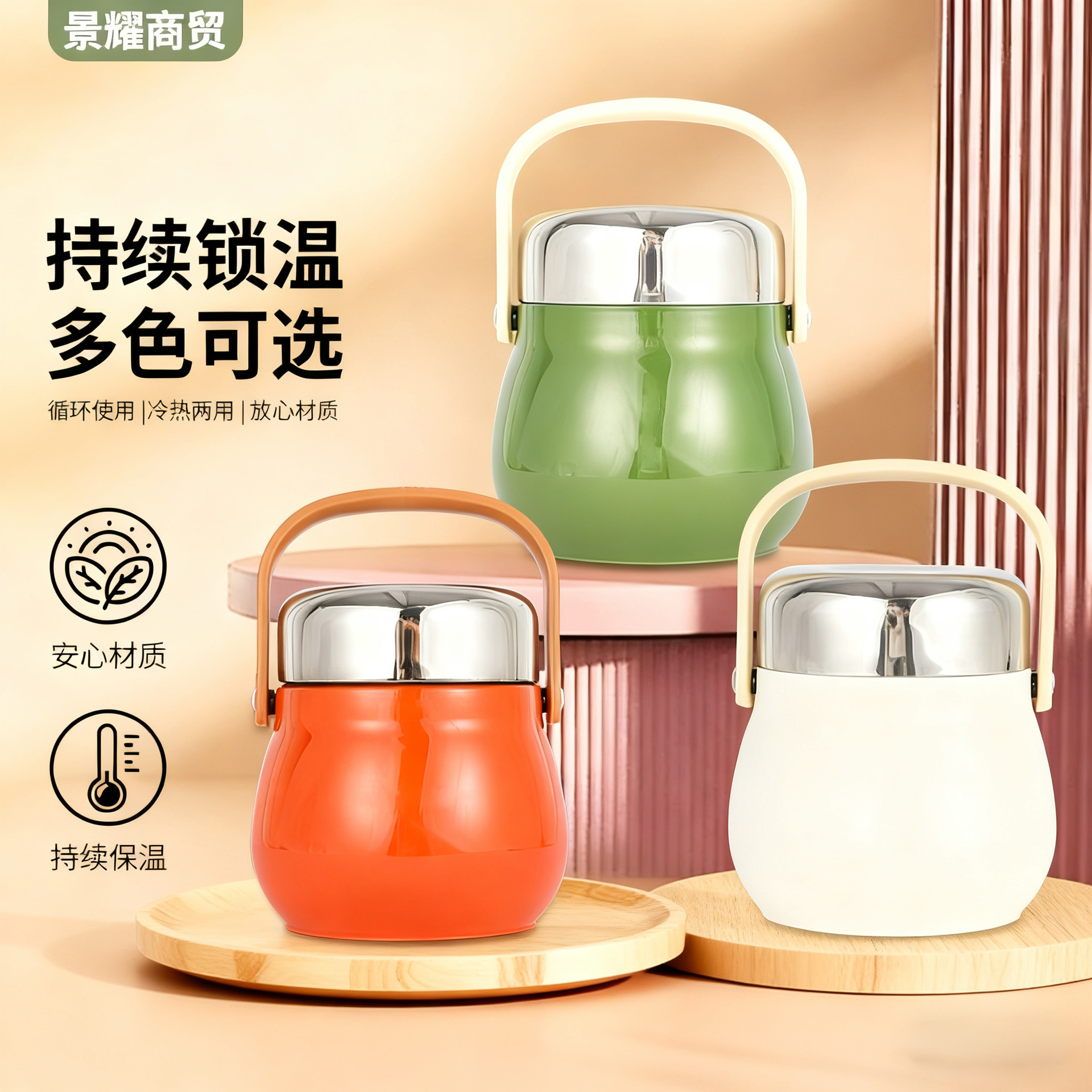 Кастрюля для тушения большой ёмкости из нержавеющей стали 316, портативный ланч-бокс с ручкой, многослойный изолированный ланч-бокс для офисных работников, портативное ведро