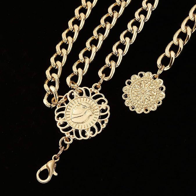 European and American Cross-Border Jewelry Retro Multi-Layer Metal Waist Chain Women's Decorative Punk Chain Versatile Trouser Chain Accessories Wholesale