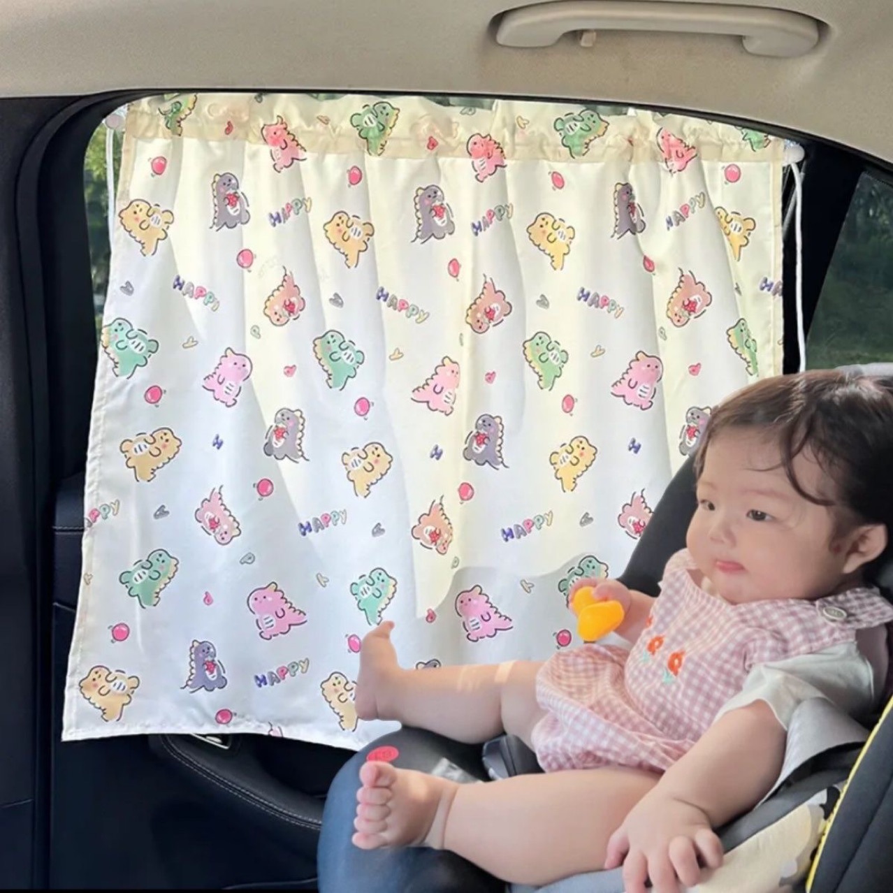 Ins Car Sunshade Window Sun Protection Suction Cup Curtain Car Side Shield Kidsren's Sun Protection Curtain Sunshade Curtain
