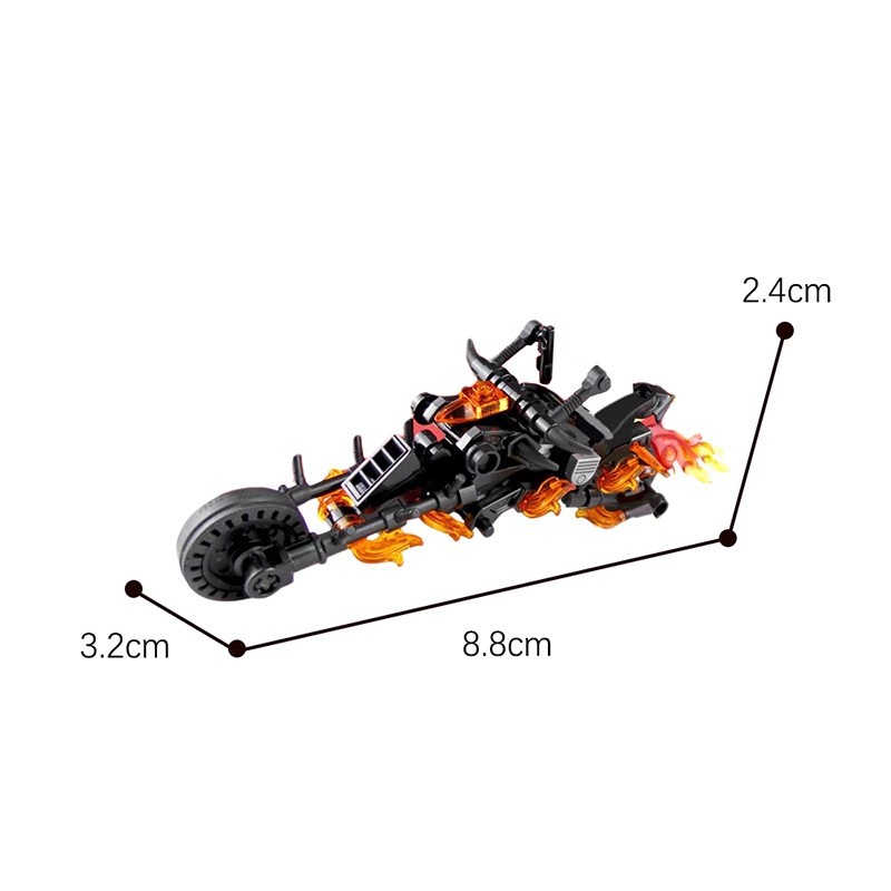 MOC building blocks compatible with Lego 25824 evil spirit Knight motorcycle model small particle toy assembling building blocks