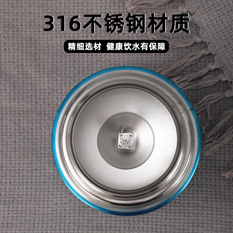 Portable 316 Stainless Steel Stew Pot Double-Layer Large-Capacity Thermal Pot Creative High-Value Vacuum Stew Beaker