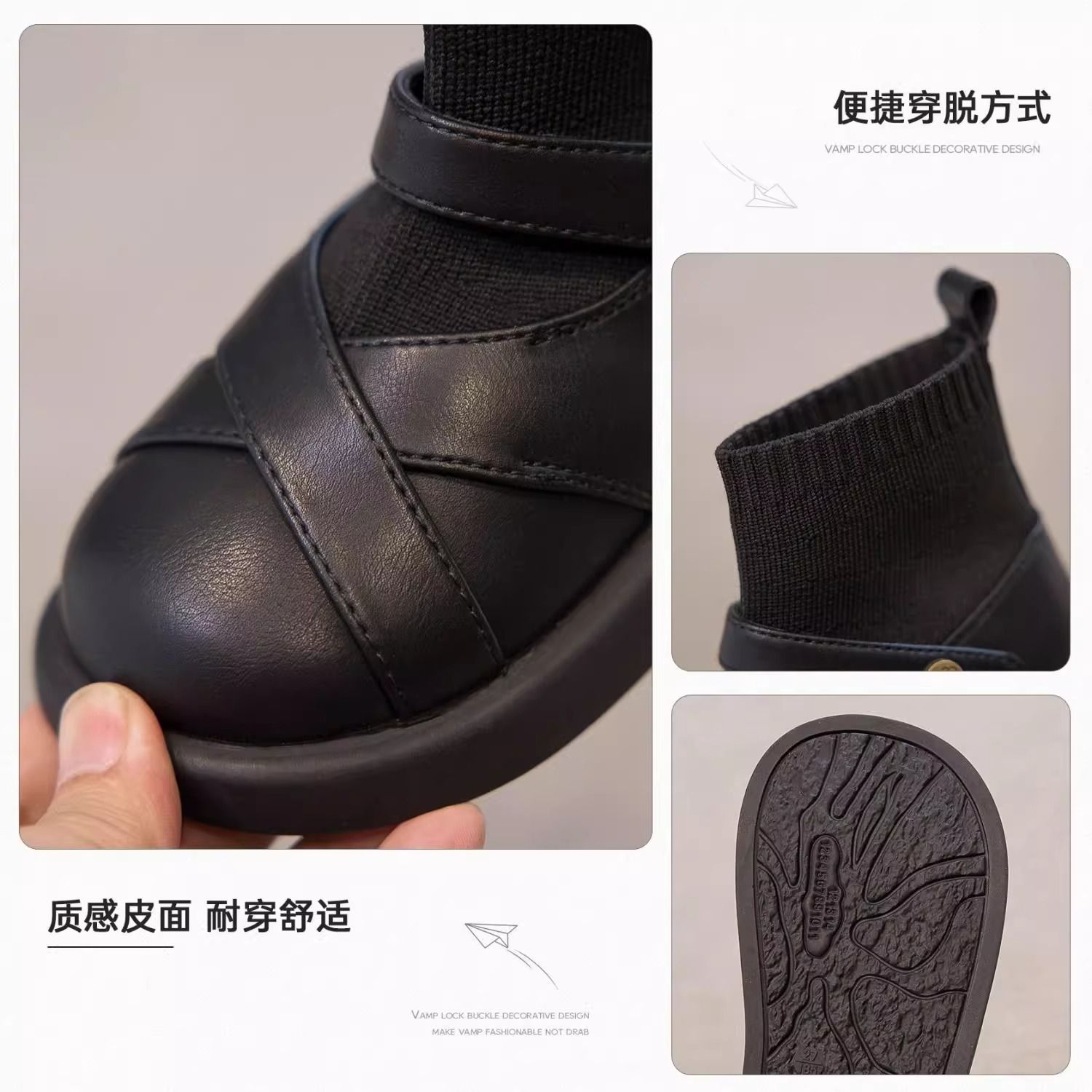 Girls' Short Boots 2025 New Spring and Autum Kidsren's Boots Girls' Socks Boots British Autum Little Girls Princess Shoes