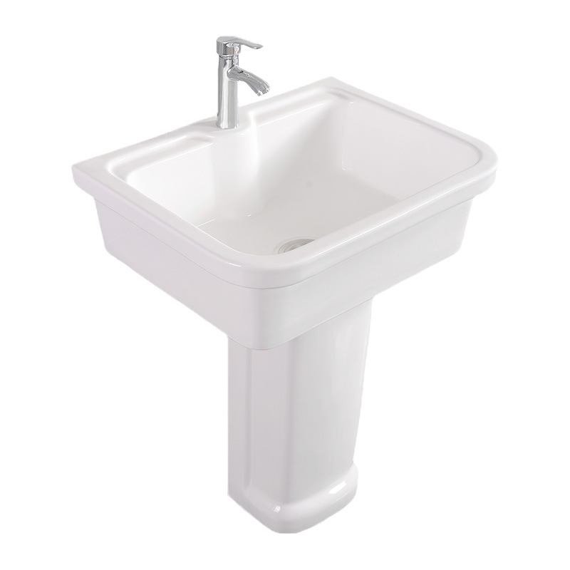 Washbasin, Bathroom Laundry Basin, Courtyard Pedestal Ceramic Laundry Sink, Direct Supply from Manufacturer, Pedestal Basin for Face Washing
