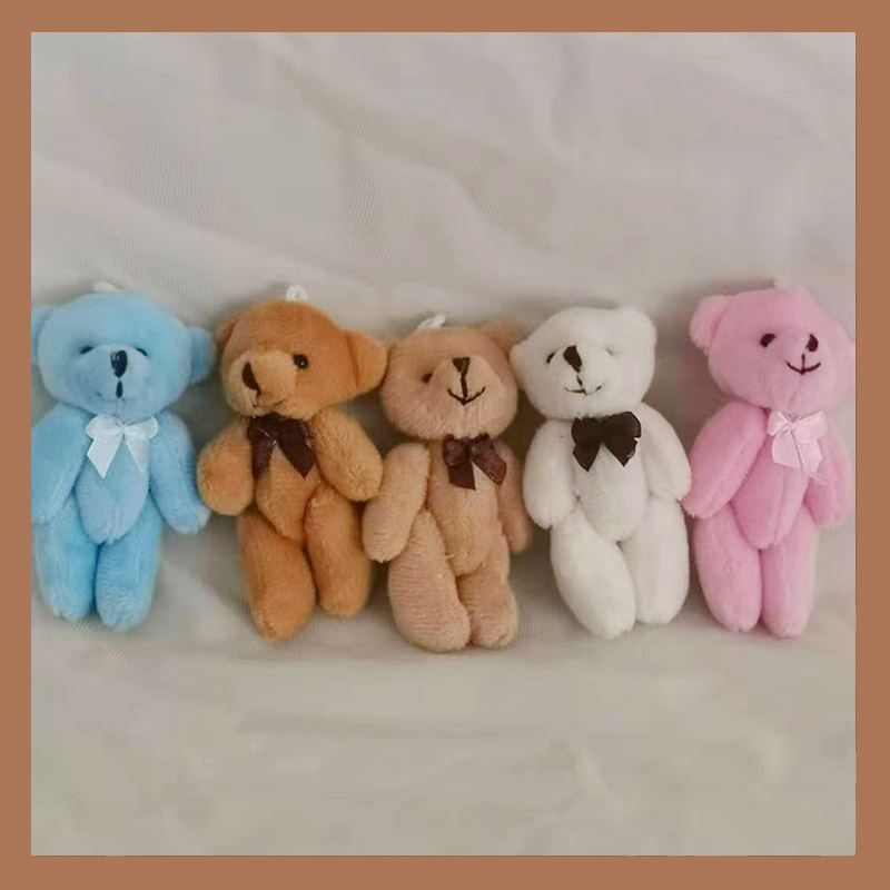 Plush toy factory direct supply 8cm joint bear small pendant gift pendant bag key pendant