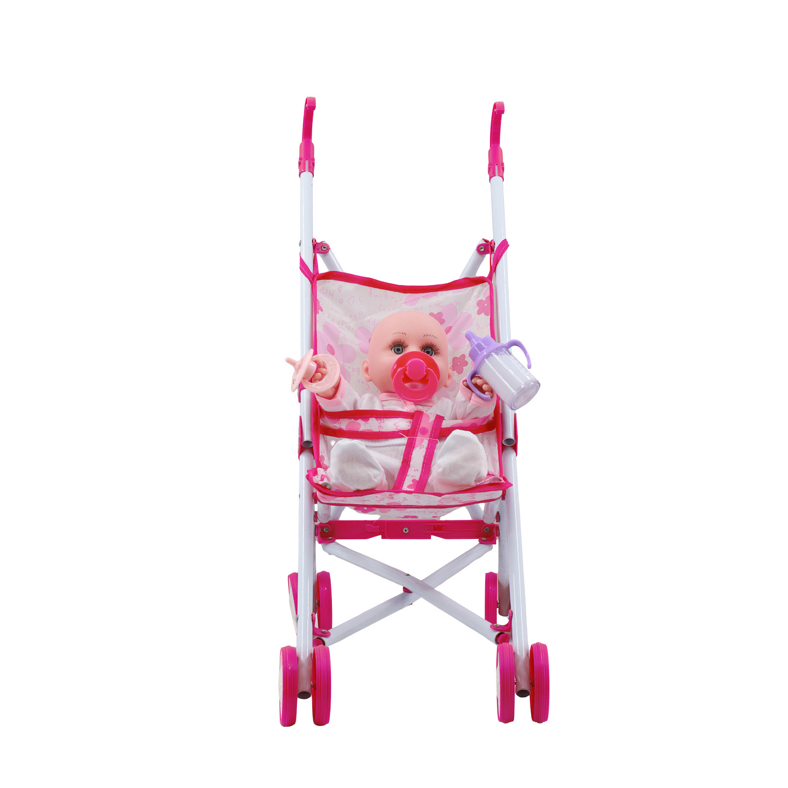 Cross-Border Children's Toys Girl's Play House with Doll Stroller Simulation Baby Doll Foldable Stroller