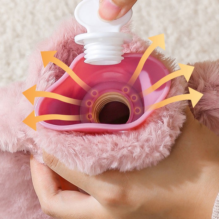 Hot Water Bottle Filled with Water, Thickened Hand Warmer, Hot Compress for Belly, Cute Plush Water-Filled Cloth Cover, Explosion-Proof Student Wholesale