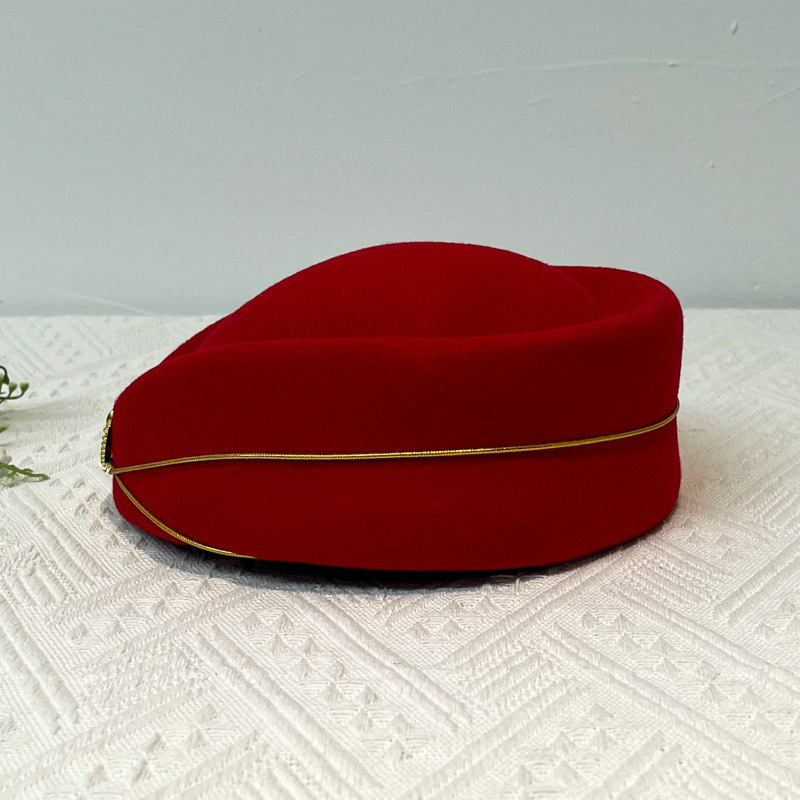 Factory direct stewardess hat female etiquette hat beret female autumn and winter aviation school stage band performance