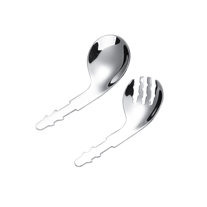 316L StainLess SteeL Kidsren's Fork and Spoon TabLeware Baby Feeding Spoon EnLarged Spoon Head 304 Infant Learning Spoon