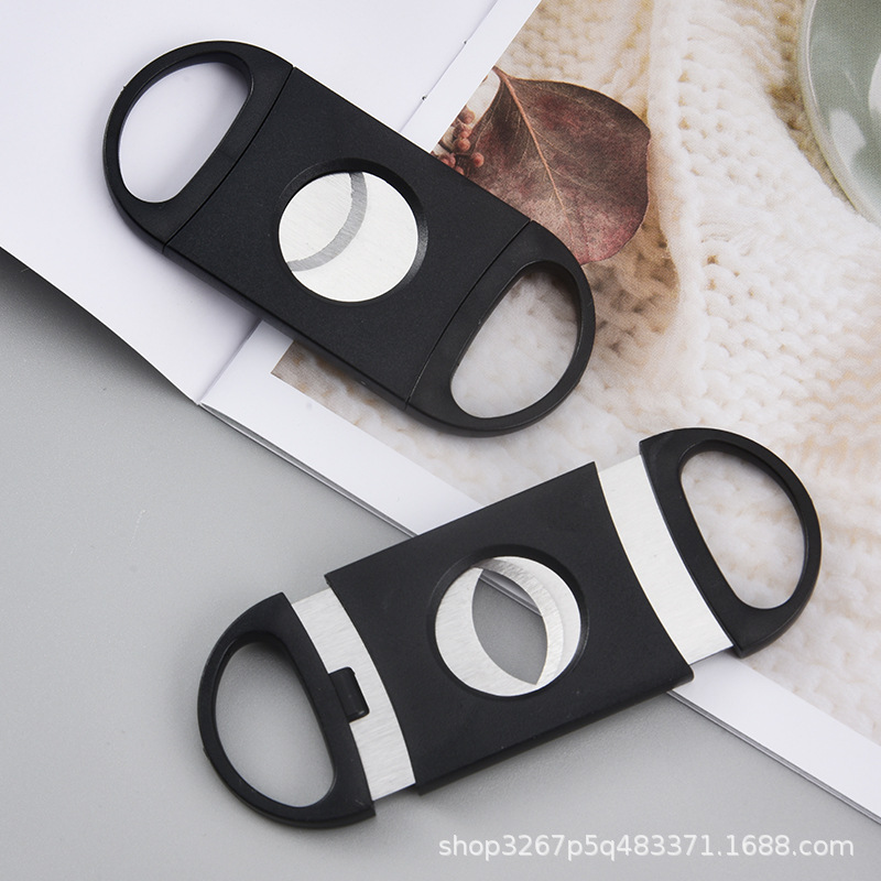 Spot Wholesale Stainless Steel Double-Edged Cigar Scissors Sharp Double-Edged Cigar Tools Classic Portable Simple Gift for Men