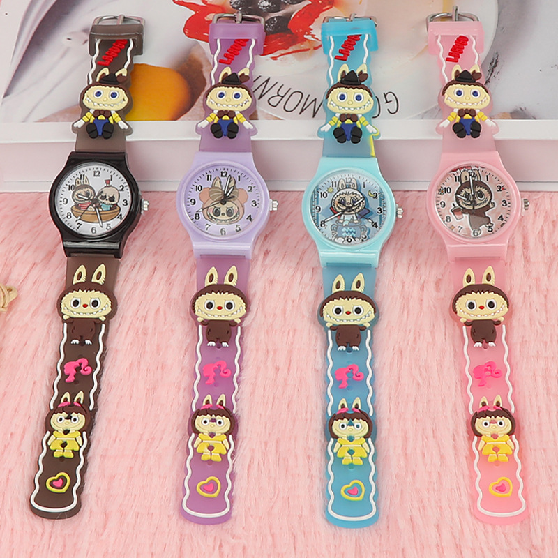 Children's cartoon watch cute female student dopamine quartz watch pointer round wrist watch kindergarten gift watch