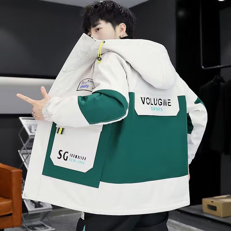 Spring and Autumn Thin Windbreaker Jacket for Men, Teenagers, and Students, Windproof Outerwear, Stylish Workwear Coat