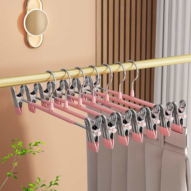 Stainless Steel Pants Rack Non-slip Non-dropping Dipped Pant Clip Multi-function Hanger Seamless Drying Household Thick Exam Clothes Pin