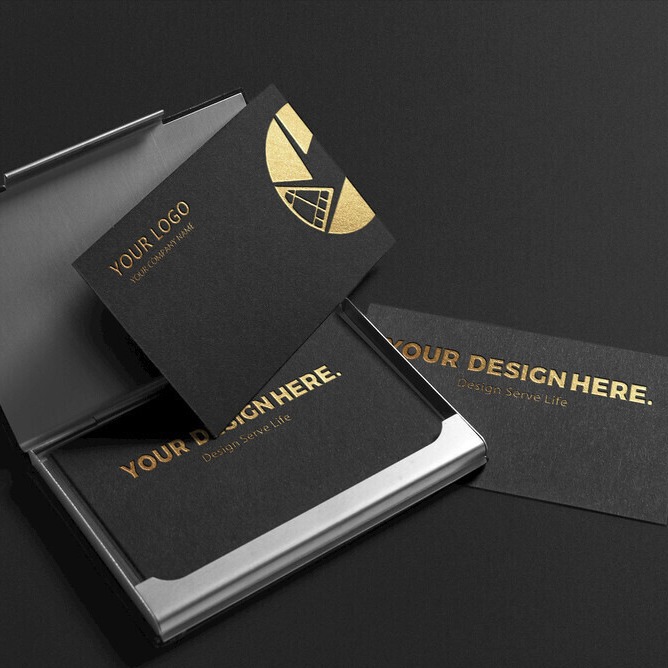 Waterproof Business Card Business Thickeneded Business Card Custom Gold and Silver Edge Black Card Tissue Paper Concave and Convex Printing Transparent Special-Shaped Card