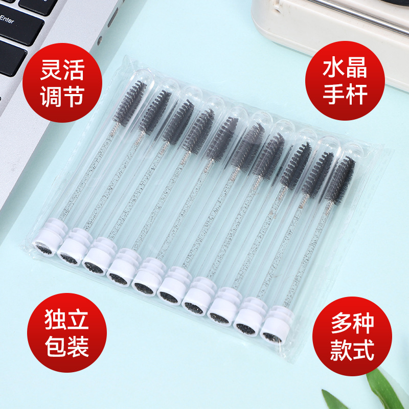 Crystal Rod Eyelash Brush Eyebrow Comb Disposable Makeup Brush Transparent Rod Eyelash Brush Eyelash Curling Eyebrow Brush Grafting Tool