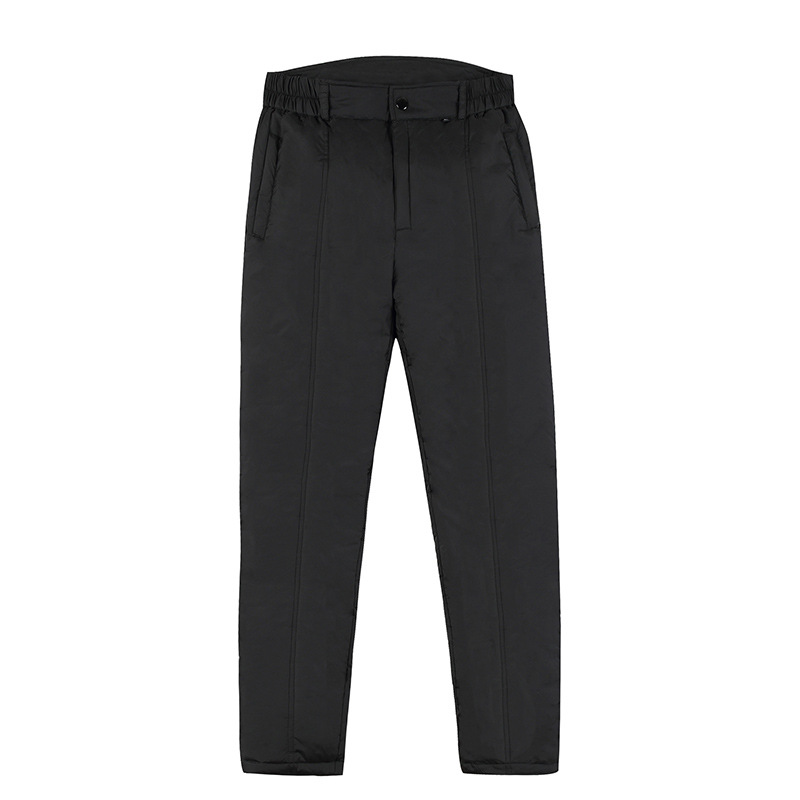 White Duck Down Pants for Middle-aged and Elderly Men's Outer Wear Straight Thickened and Fattened Men's High Waist Outdoor Winter Cotton Pants