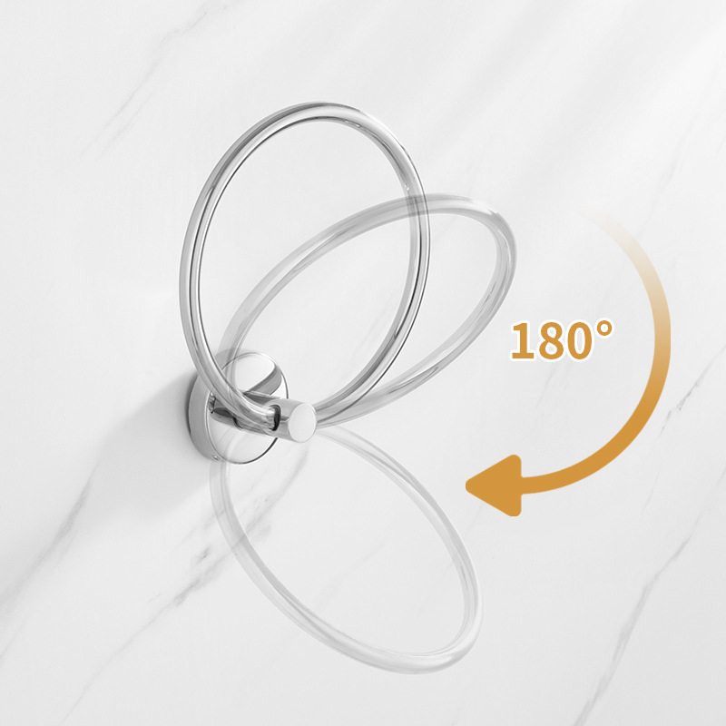 Minimalist American-Style Towel Ring Towel Bar Bathroom Toilet No-Drill Stainless Steel Oval Towel Rack Hanging Ring