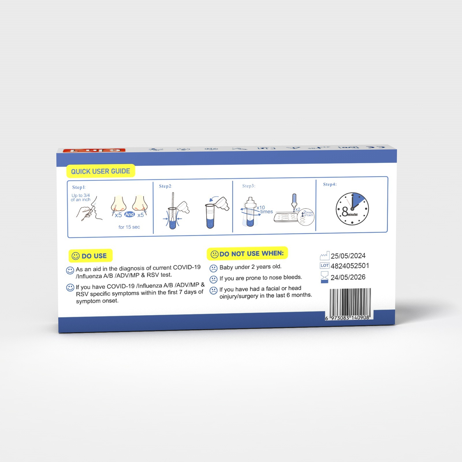 DVOT Six-in-One Cross-Border English Version 6 Joint Inspection Antigen Test Kit Exported to Hong Kong and Macao Self-Test
