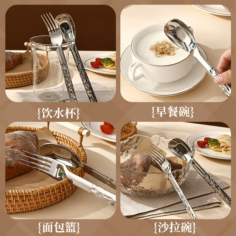 Amazon 316 Stainless Steel Hanging Cup Spoon Restaurant Hotel Spoon Dessert Spoon Coffee Mixing Spoon Creative Twist Spoon