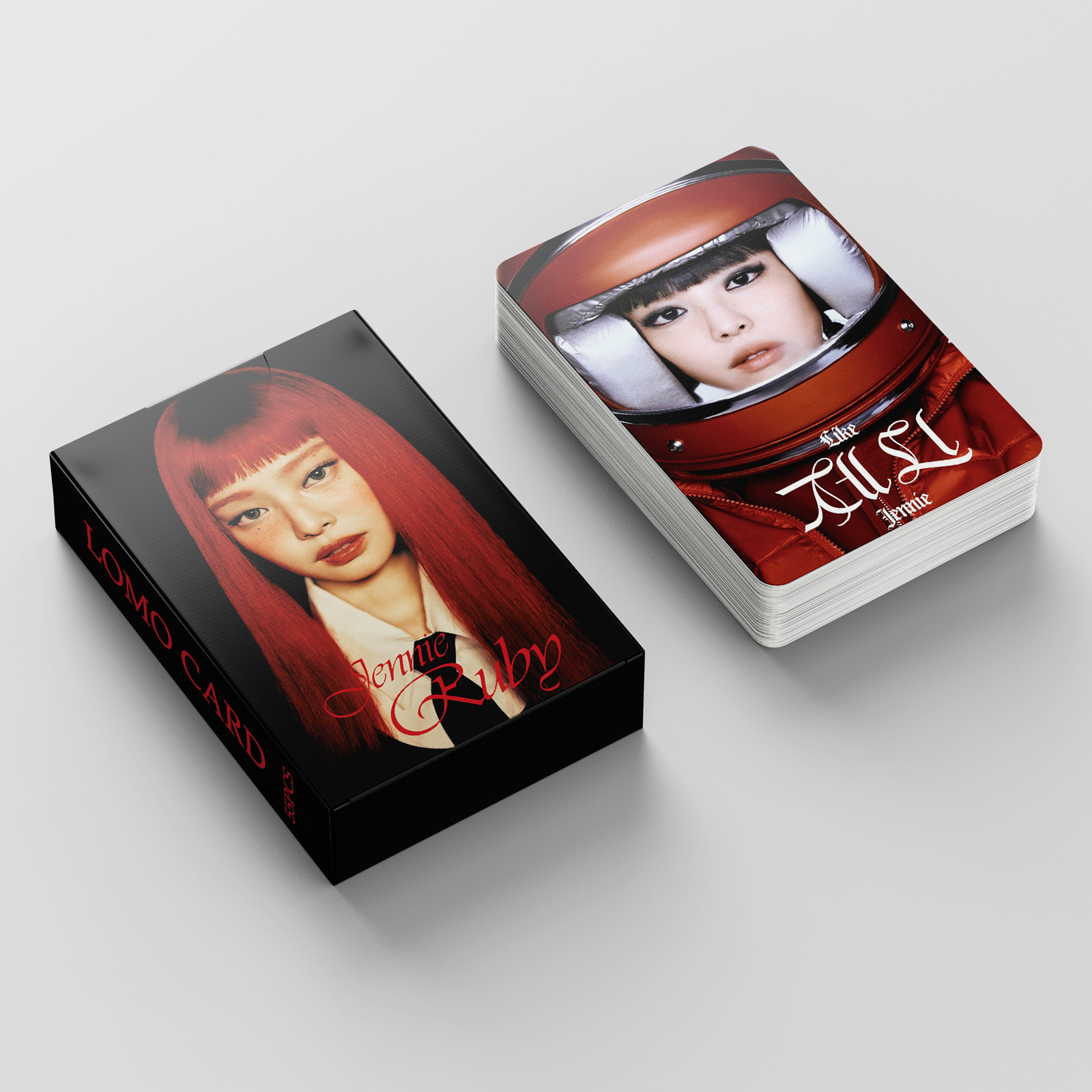 A Large Number of 55 Pink and Ink Jennie Ruby Photo Cards Jennie Star Kpop Peripheral Lomo Cards