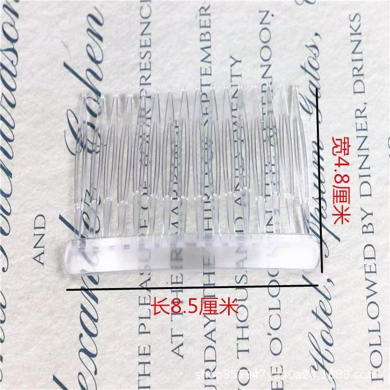 16-Tooth Transparent Plastic Hair Comb Insert Comb Korean Style Headwear Accessories Handmade DIY Kidsren's Hair Accessories Material Hair Tool