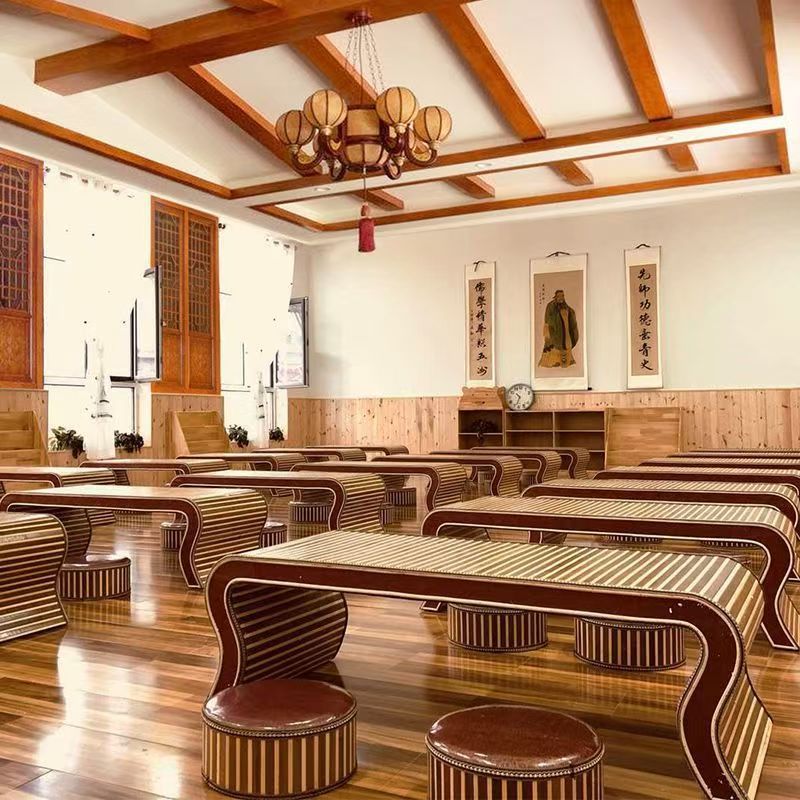 Чайный столик в китайском стиле из бамбука, антикварный школьный стол, стол и стул для каллиграфии в детском саду, стол для каллиграфии и живописи в китайском стиле, стол для эркера