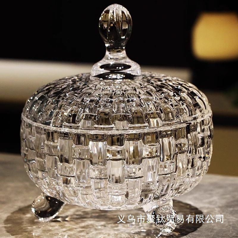 [30 Days 2855 Pieces] Girly Heart Transparent Crystal Glass Storage Jar with Lid Candy Jar Sugar Jar Dried Fruit Workwear