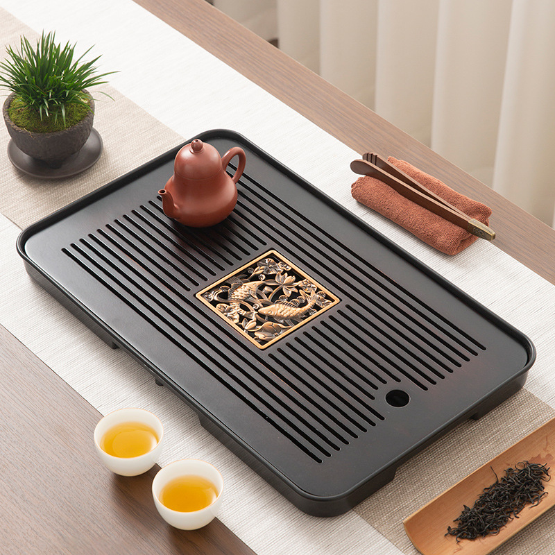 Wholesale melamine tea tray multifunctional bamboo tea table tea tray with filter dry bubble tray small tea tray a batch