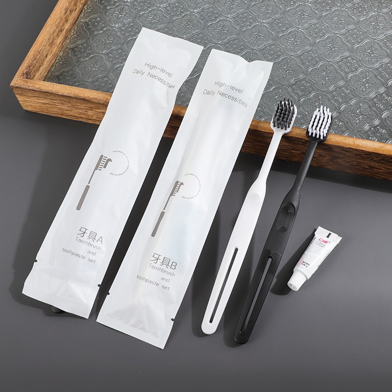 Hotel Disposable Toiletries, Guesthouse Toothbrush, Soft-Bristled Premium Special Toothbrush with Toothpaste Set Wholesale