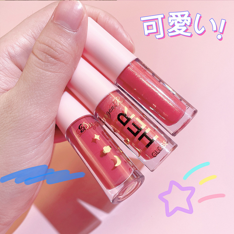 Dragonranee Glazed Mirror Lip Glaze Lipstick for Female Students, Moisturizing and Hydrating Lip Gloss Makeup Cross-Border