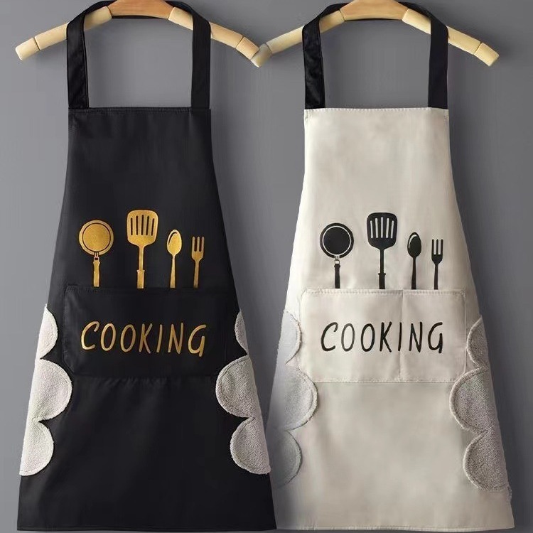 New Waterproof and Oil-Proof Hand-Wipeable Apron for Men and Women for Kitchen Cooking, Home Work, Oil-Proof Korean Style Apron Wholesale