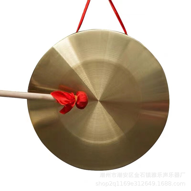 Copper Gong Thickeneded 15-60cm Flood Prevention Warning Hand Gong Kidsren's Three and a Half Toys Gong Manufacturer Wholesale Kaidao Gong