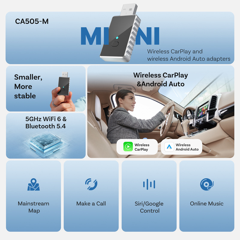 Wired to wireless carplay box upgrade Android smart car interconnection module car carplay