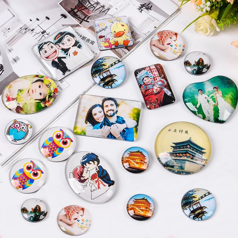 Кристаллический магнит для холодильника, индивидуальный, с фотографией путешествий с ребенком, памятный подарок, магнитный кристаллический магнит для холодильника