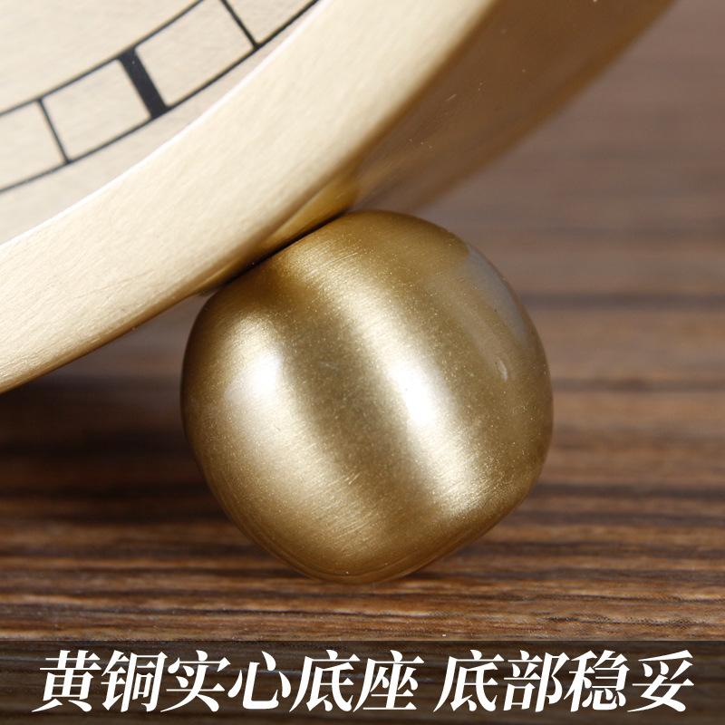 TQJ brass simple clock home desktop clock mute desktop clock fashion table bedside quartz electric wave watch