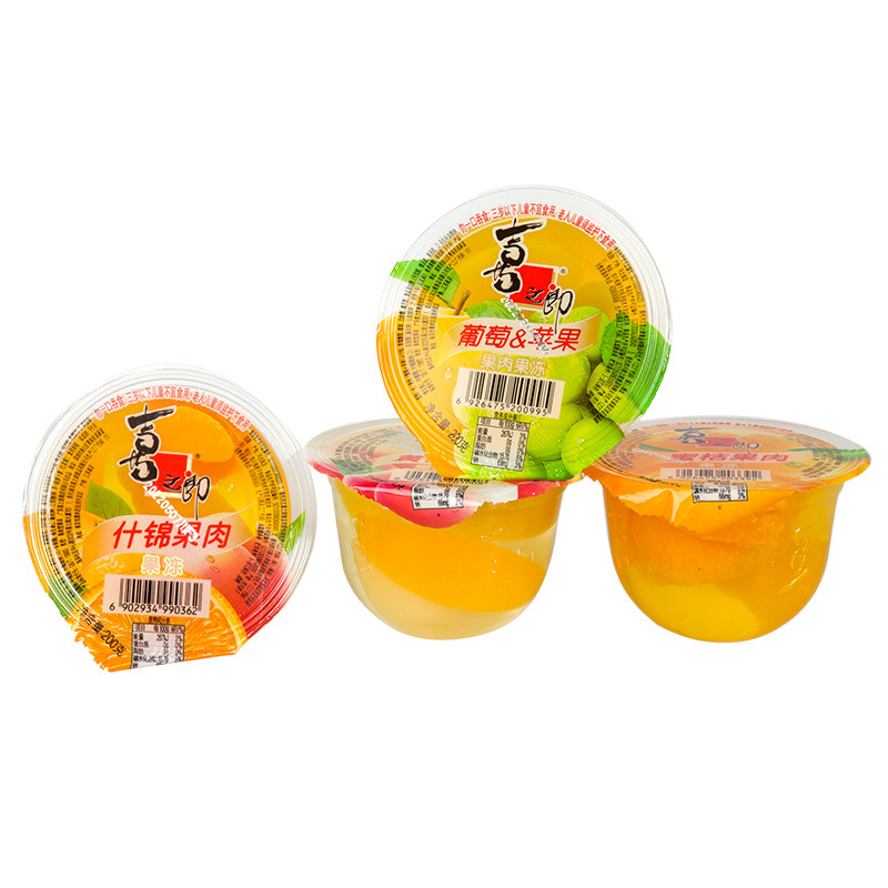 200g xizhilang fruit jelly Apple grape Tangerine yellow peach Assorted Jelly bulk snack in stock wholesale sale